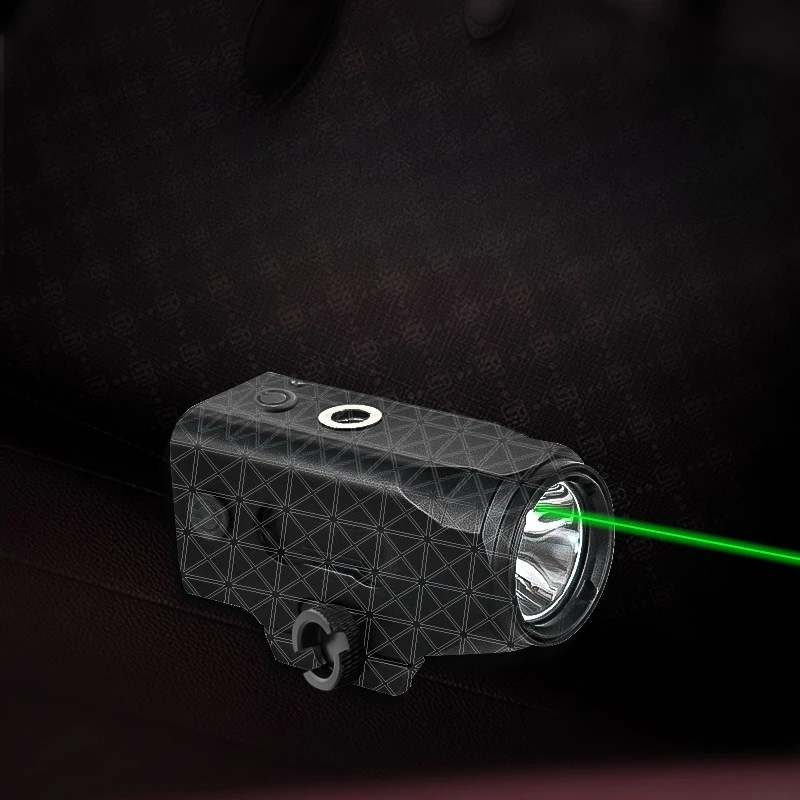 Tactical Drop-down Laser Sight Flashlight Red-green Laser Locator Strong Light Flash Shockproof Charging