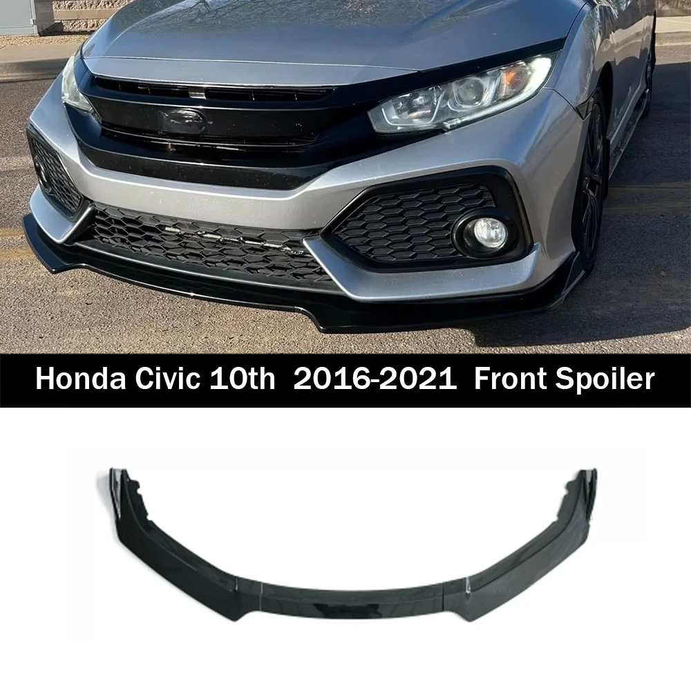 

Car Front Bumper Splitter Lip Diffuser Body Kit Spoiler Guard for Civic Hatchback/Sedan/Coupe/Type R FK7 FK8 Si 2016-2021