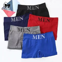 New Soft Elastic Men's Panties Letter Printed Underwear Boxer for Men Polyester Boxer Shorts Breathable Male Underpants Lingerie