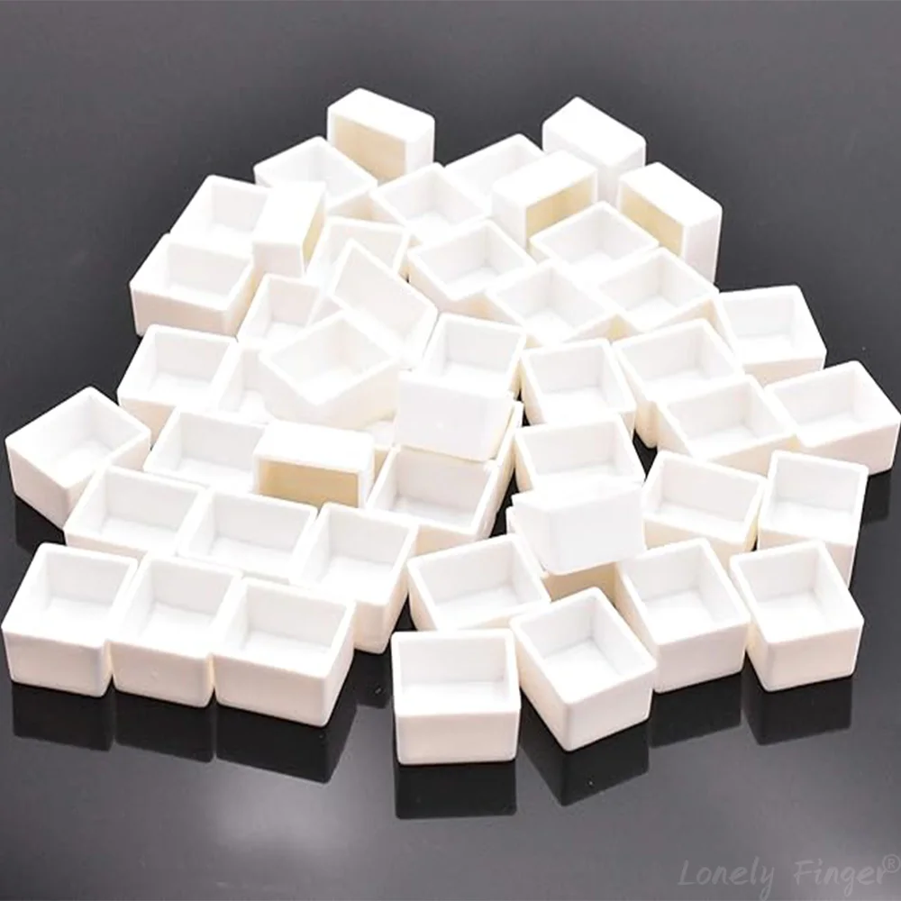 1.8 مللي نصف مقلاة ألوان مائية 50/100/200 قطعة نصف مقالي فارغة من البلاستيك الأبيض لطلاء الألوان المائية لوحة فناني بلاستيكية الغواش #1