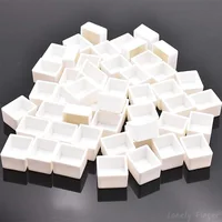 Media sartén de acuarela de 1,8 ml, 50/100/200 Uds., medias sartenes vacías de plástico blanco para pintura de acuarela, paleta de artistas de plástico Gouache