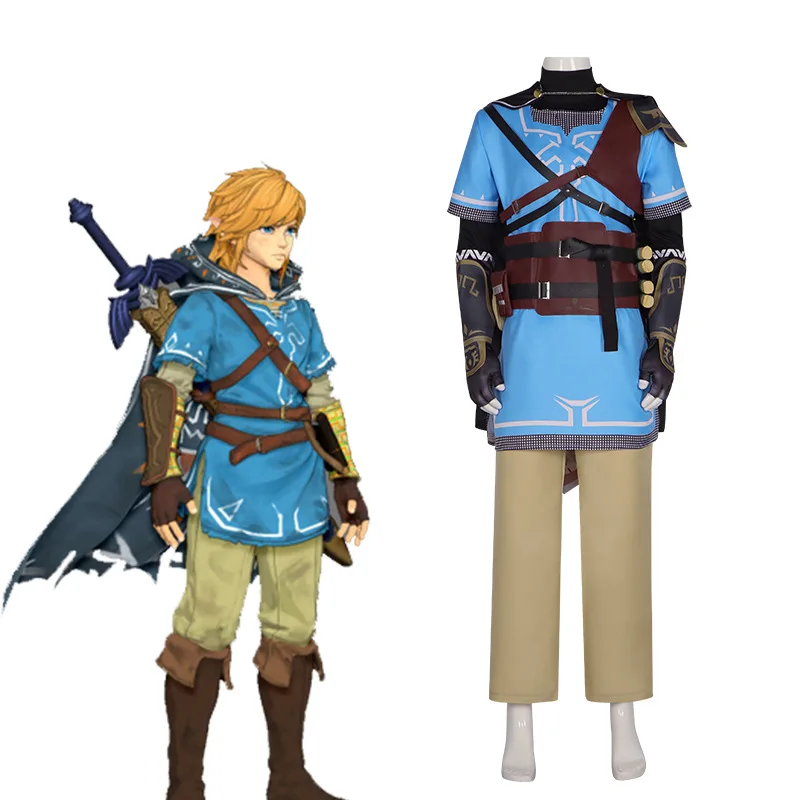 

Game Zelda Cosplay Breath of the Wild Link Cosplay Costume Shirt Cloak Accessories Sets Adult Kids Outfit For Carnival Party