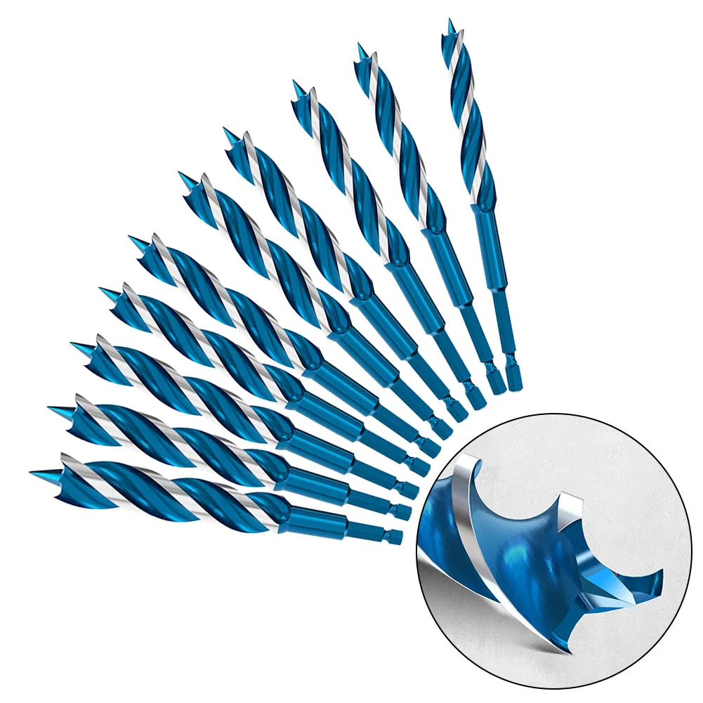 Anti-slip Hex Shank Drill Bit Anti-Slip Shank Four Blade Bit 4-Flute Cutter Head Chip Removal Function Deep Drilling Capability