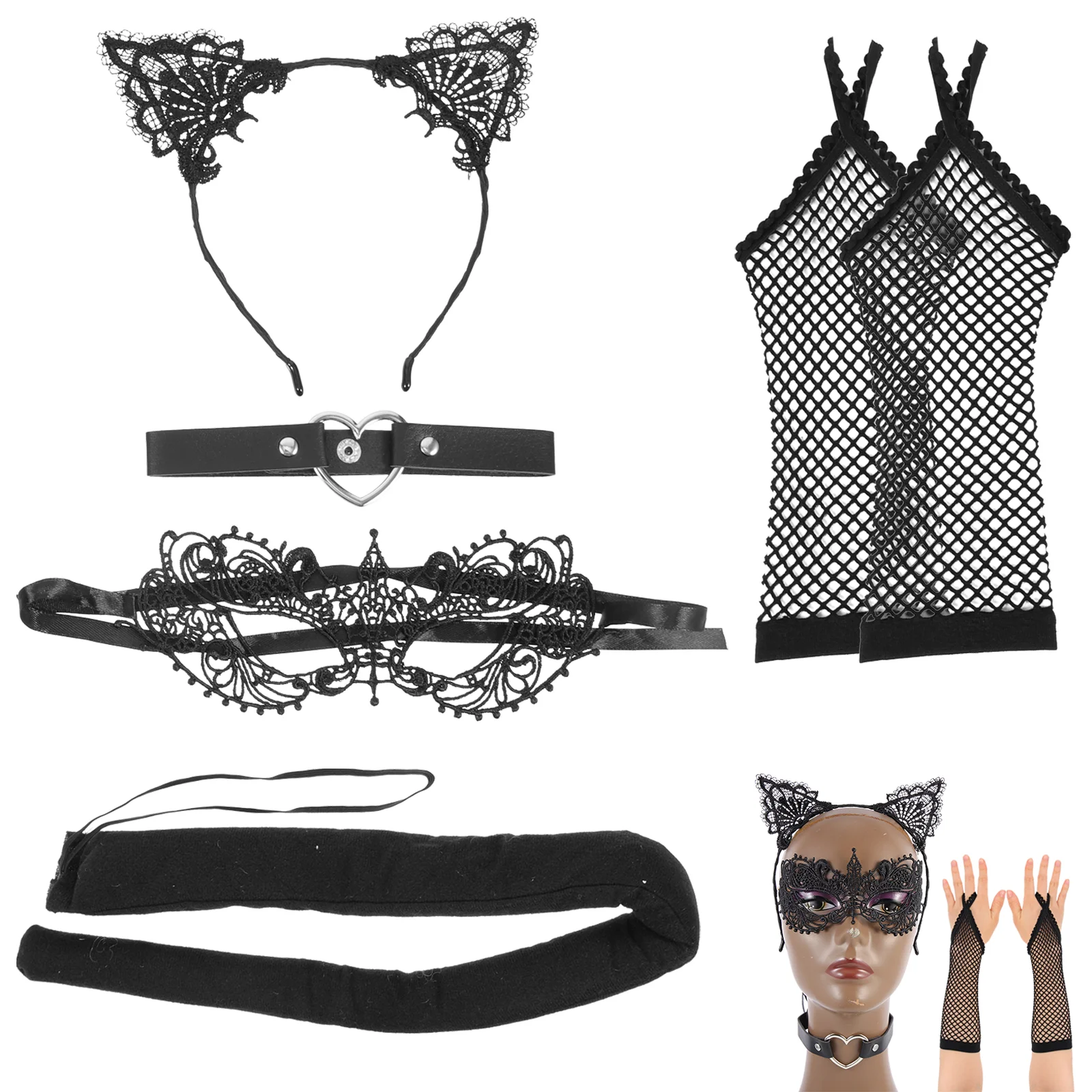 

Cat Ear Headband Eye Mask New Year's Eve Costume Parties Half-face Masks Prom Charming Props Festival Cloth Party