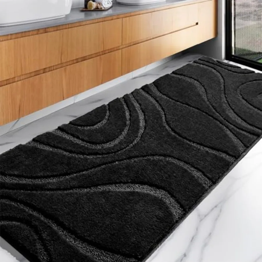 

Bathroom Rugs Runner Ultra Soft and Water Absorbent Long Bath Rugs Non-Slip Quick Dry Machine Washable Bath Mats Microfiber Thi