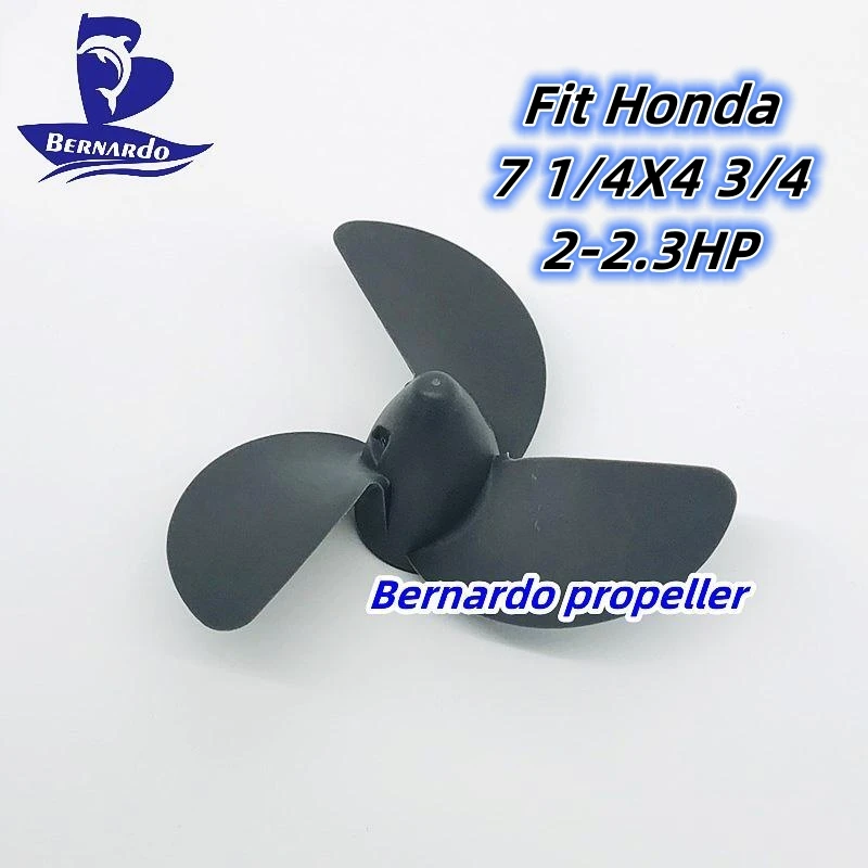 Bernardo Boat Propeller 7 1/4 X4 3/4 For Honda BF2 / BF2.3 HP Outboard Engines Motor Plastic Screw 3 Blade 2 Tooth Spline RH