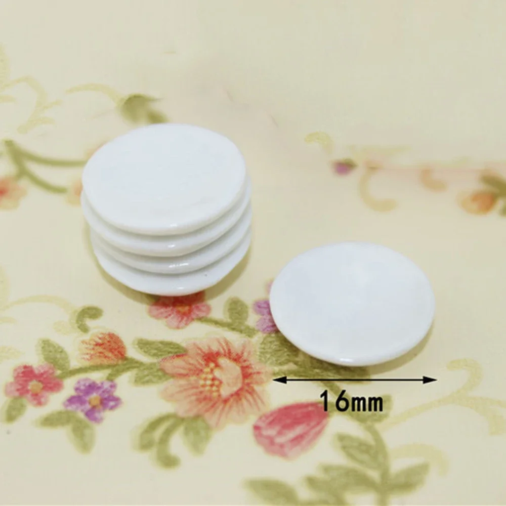 5Pcs 1/12 Dollhouse Miniature Accessories Mini Ceramic Food Plate Kitchen Fruit Dish Model Toy for Doll House Decoration ob11