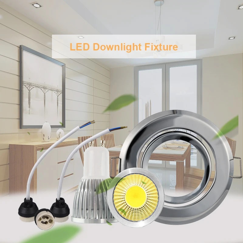 LED Eyeball Spotlight para teto, Downlight embutido, Iluminação doméstica, Luz de teto, Lâmpada com moldura de prata, 6W