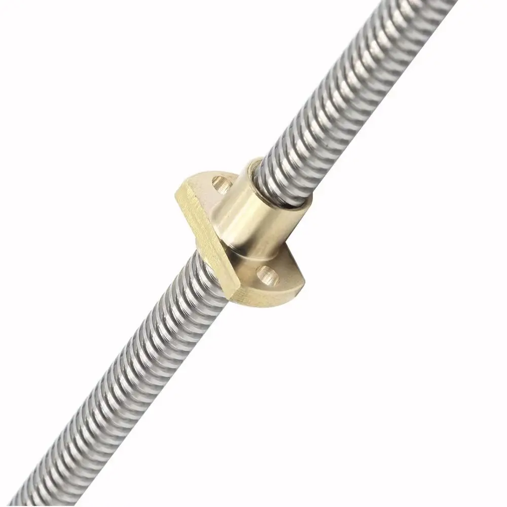 1pc T8 H‑Flange Copper Nut Pitch 2mm Lead 8mm Trapezoidal Screw Nut for T8 Screw 3D Printer Replacement Parts