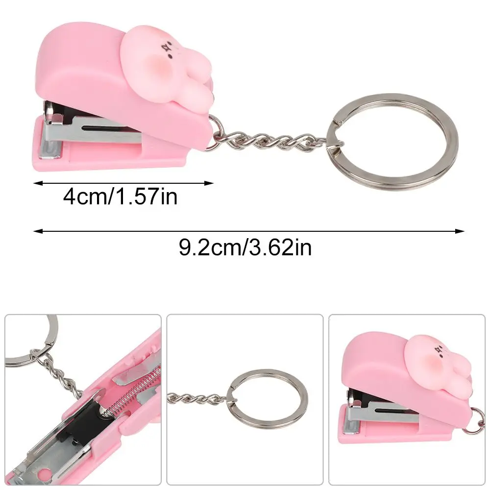 Cartoon Mini Stapler Portable No.10 Staples Binding Tools Push Clip Document Binding Hoops Student Stationery Binding Supplies