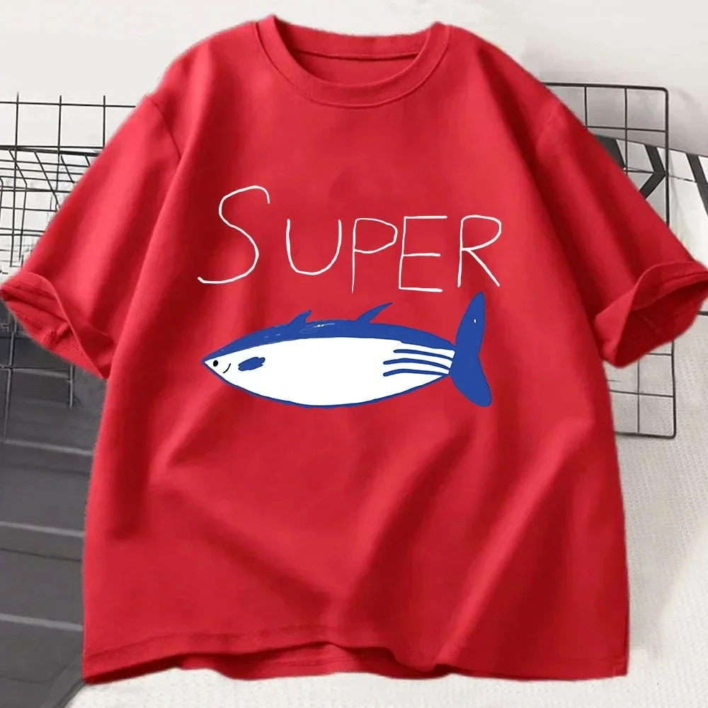 2026 Sommer Hot Sale Super Thunfisch T-Shirts Mode Vintage Kurzarm Herren Damen Kleidung Lässige Oversized Oberteile Lustige T-Shirts – Detail 7