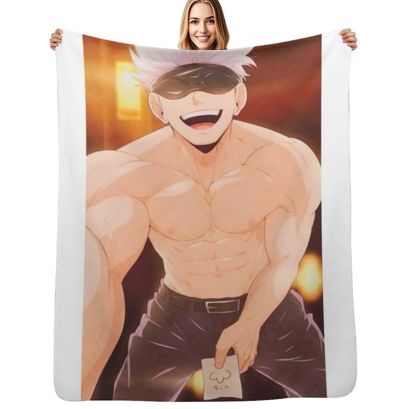 

Gojo Satoru Merchandise Throw Blanket Cozy Throw Blanket for Bed Sofa Chair