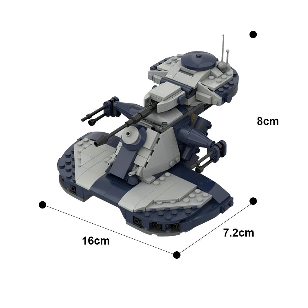 MOC AAT-Juego de bloques de construcción de tanques para niños, regalo de cumpleaños, guerras espaciales, vehículo de asalto blindado, juguete de ensamblaje creativo