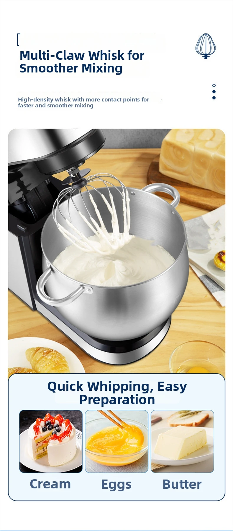 12L Gewerbliche Standmixer, Teigkneter & Rührbesen, Hochleistungs-Küchenmaschine Professioneller Chefmixer mit Edelstahlschüssel – Detail 11