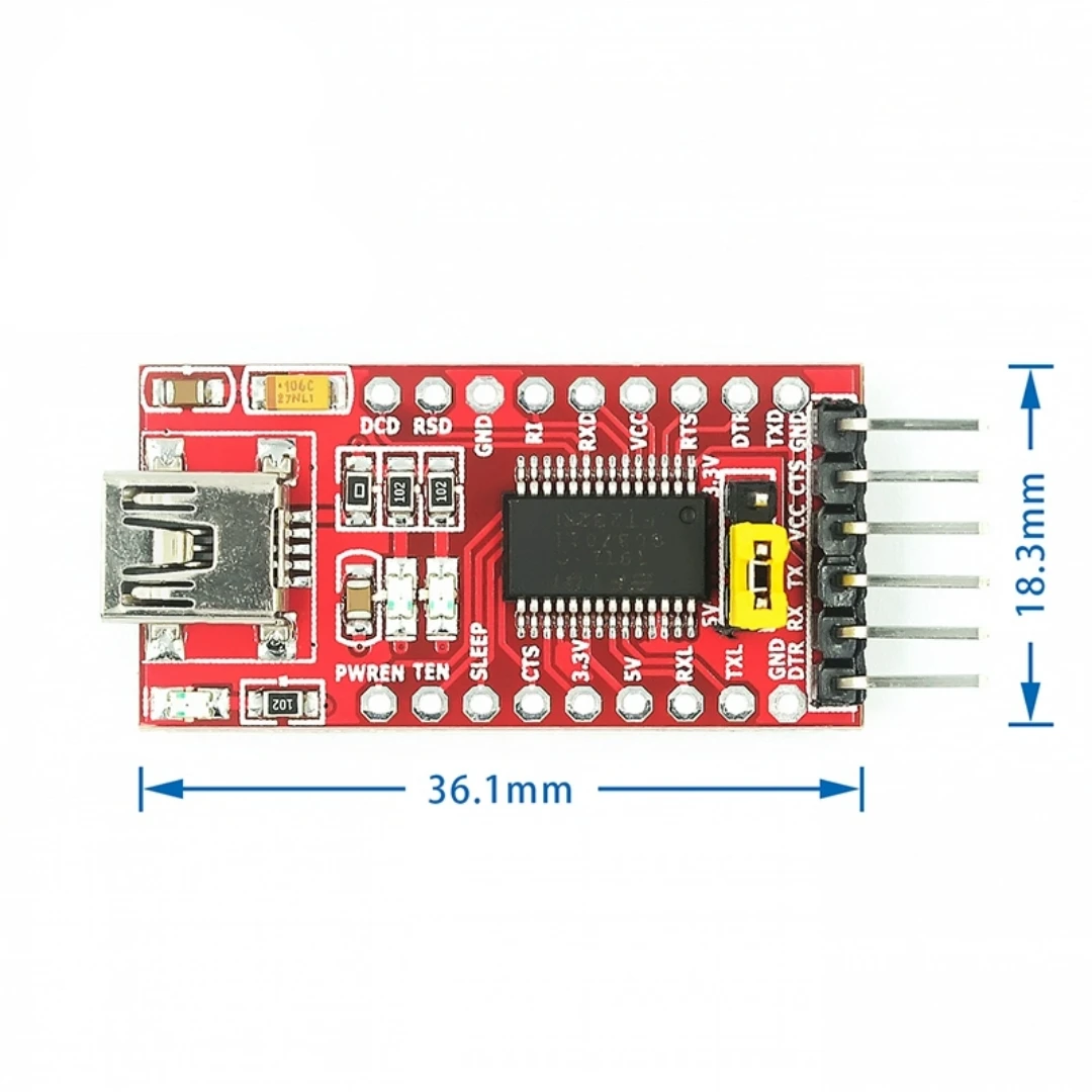 FT232RL FT232 FTDI USB 3.3 فولت 5.5 فولت إلى TTL وحدة مهايئ مسلسل لاردوينو FT232 برو منفذ صغير USB إلى TTL 232 Mini / Type-C USB
