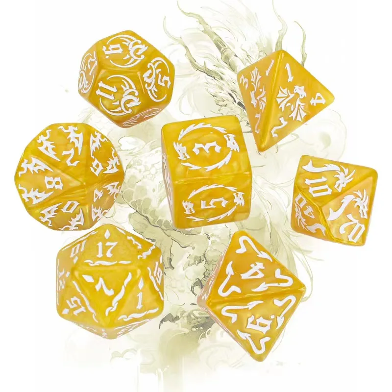 Polyhedral Dice for Role Playing Board Game, Digital Pattern, Acrylic, DND, RPG, Party, Club, 7Pcs Set