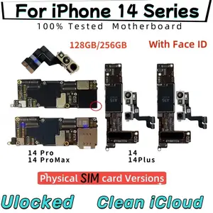Bilashmart Unlocked mainboard iPhone 14 Pro Max Motherboard Clean iCloud iphone 14 Plus ESIM/SIM Version With Face ID Logic board