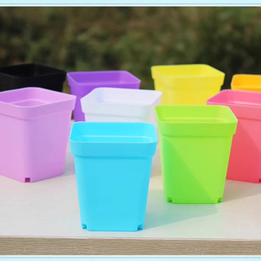 Small Rectangular Plastic Plant Pot Thickened Nursery Basin Colorful Desktop Holder For Succulent Indoor Gardening