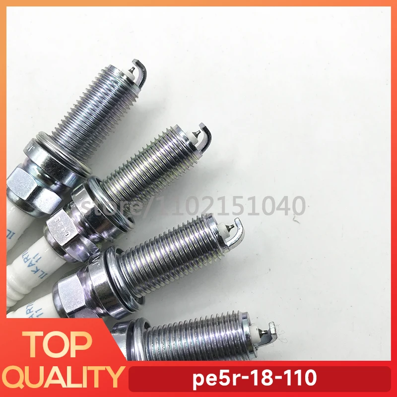 4pcs ILKAR7L11 PE5R-18-110 Iridium Spark Plug PE5R18110 PE5R18110 ILKAR7K11S DILKAR7G11GS ILKAR7L-11 94124 M3 M6 CX-3 CX-5