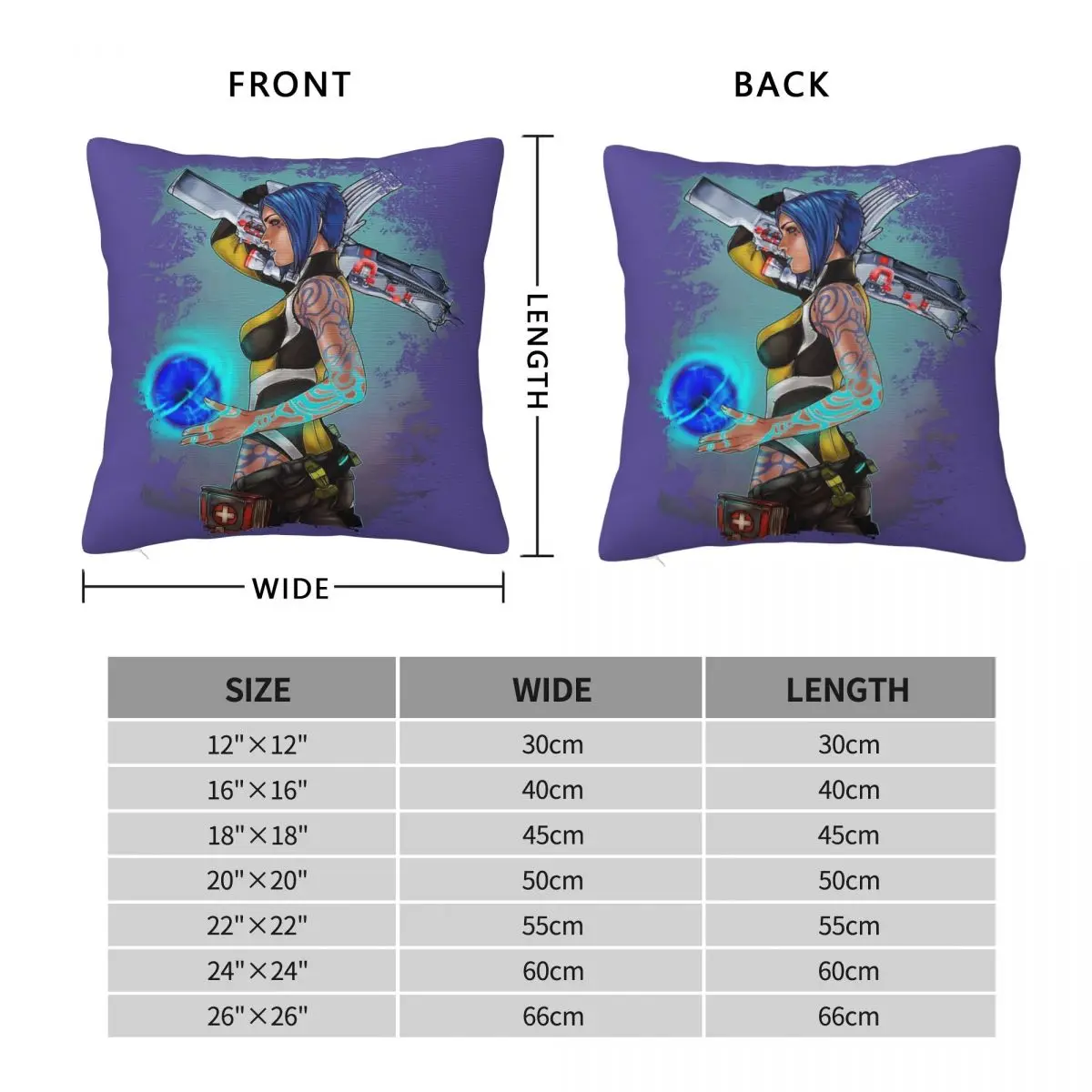 Maya The Siren Splatter Square Pillowcase Polyester Linen Velvet Creative Zip Decor Throw Pillow Case Car Cushion Case 45x45