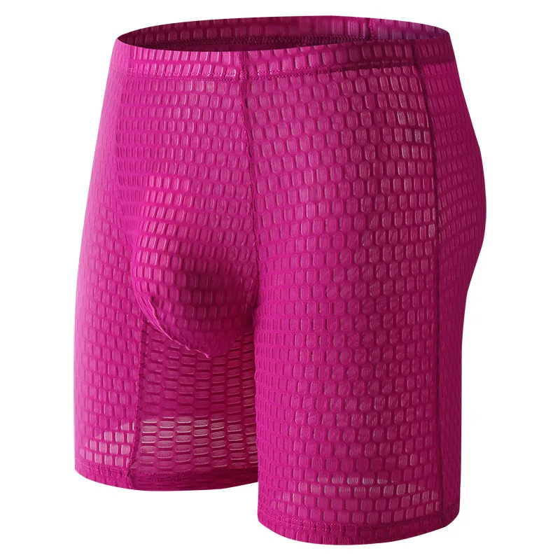 

Трансграничные удлиненные брюки со средней талией, боксерское нижнее белье с подтяжкой бедер и поддержкой бедер, мужские прозрачные боксеры для внешней торговли