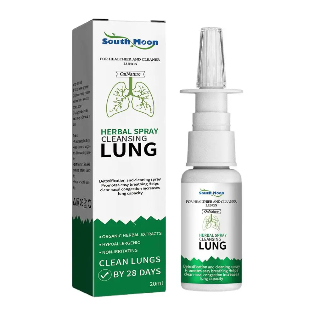 Lung Detox Herbal Cleanser Spray For Smokers Clear Nasal Congestion 20ml Promotes Easy Breathing