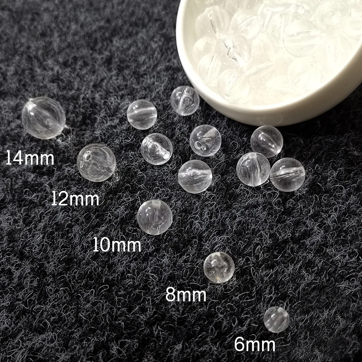 100pcs Acrylic Round Beads Transparent Spacer Loose Beads for Jewellery Making Handmade DIY Bracelet Necklace