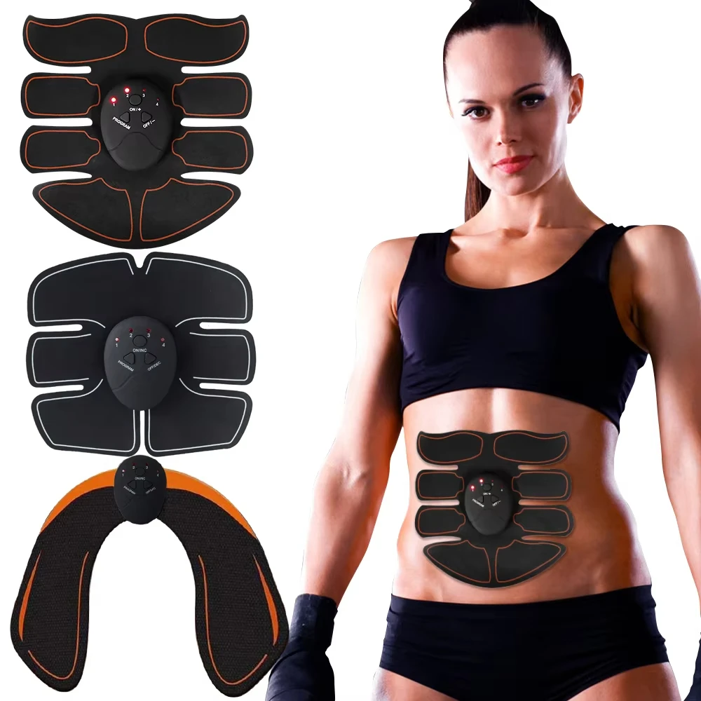 Electric Wireless EMS Muscle Stimulator Buttocks Hip Trainer Abdominal ABS Exercise Fitness Body Slimming Massager Stickers