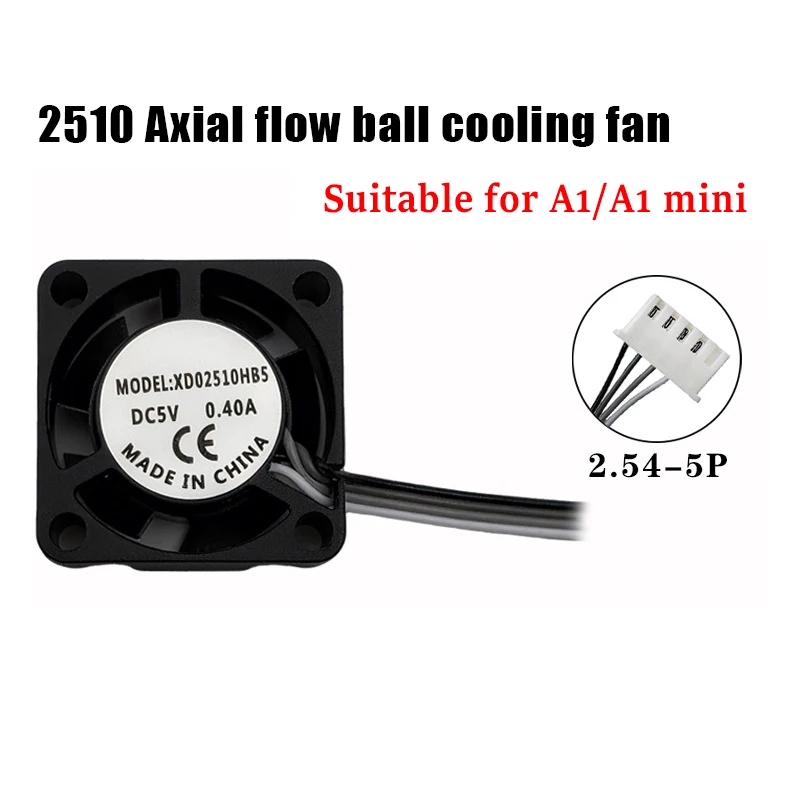 

NO STOCK Tuozhu A1/A1mini hot-end cooling Fan 2510 double ball bearing axial flow high-speed hot-end cooling fan