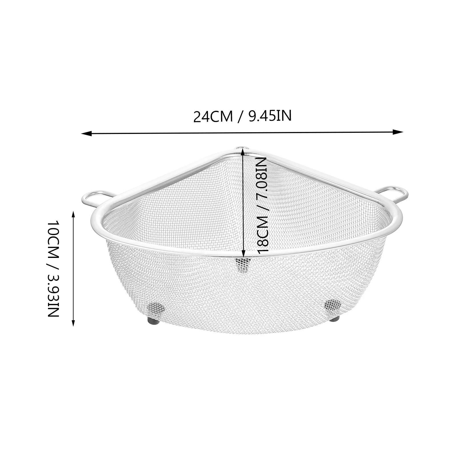 

1Pcs Stainless Steel Draining Basket Heavy Duty Sink Basket with Storage Holder Function Triangular Kitchen Rack for Cleaning
