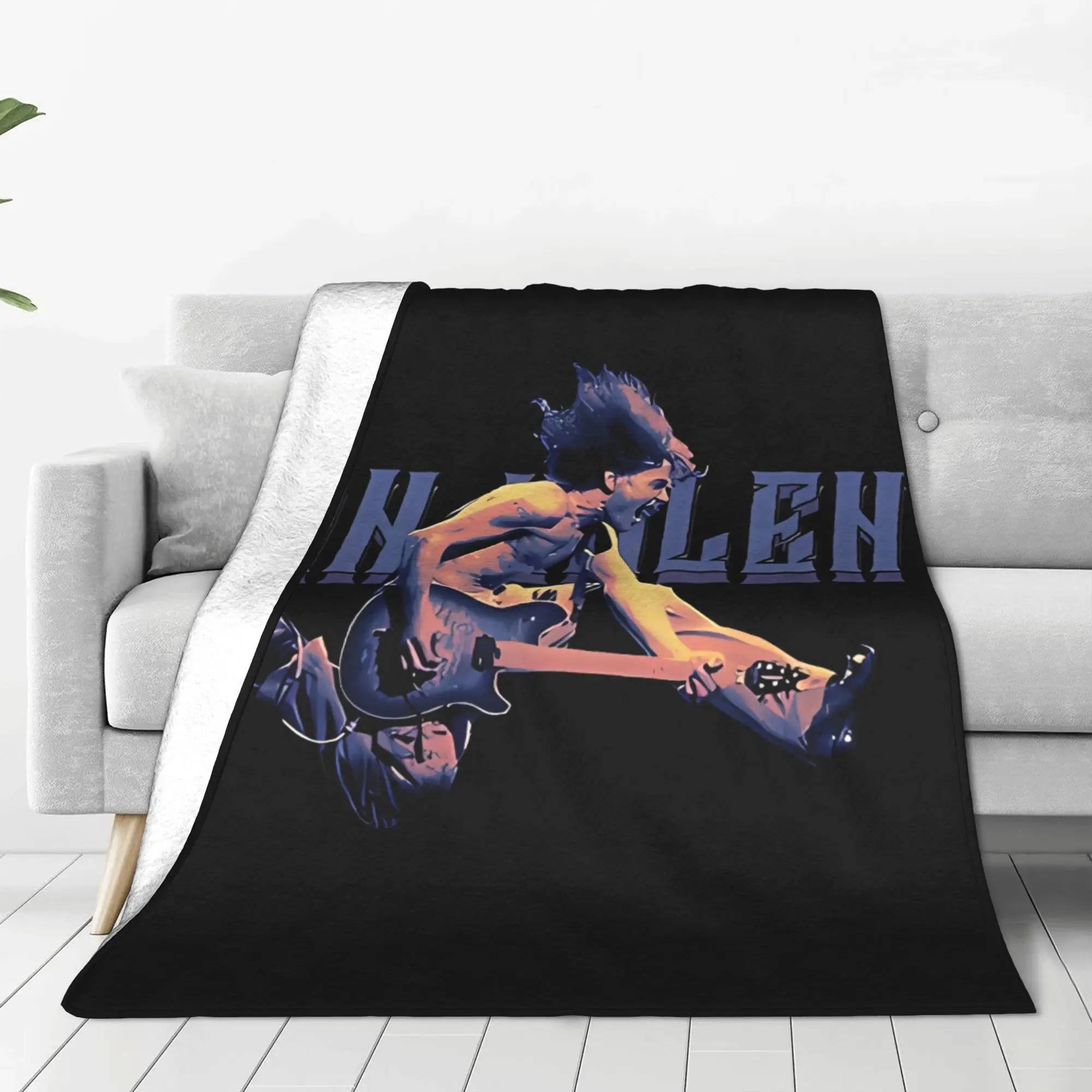 1PC Rock Silhouette Van Halen Home Room Decorations Winter Blankets For Adults Bedding Home Interior Sofa Knee