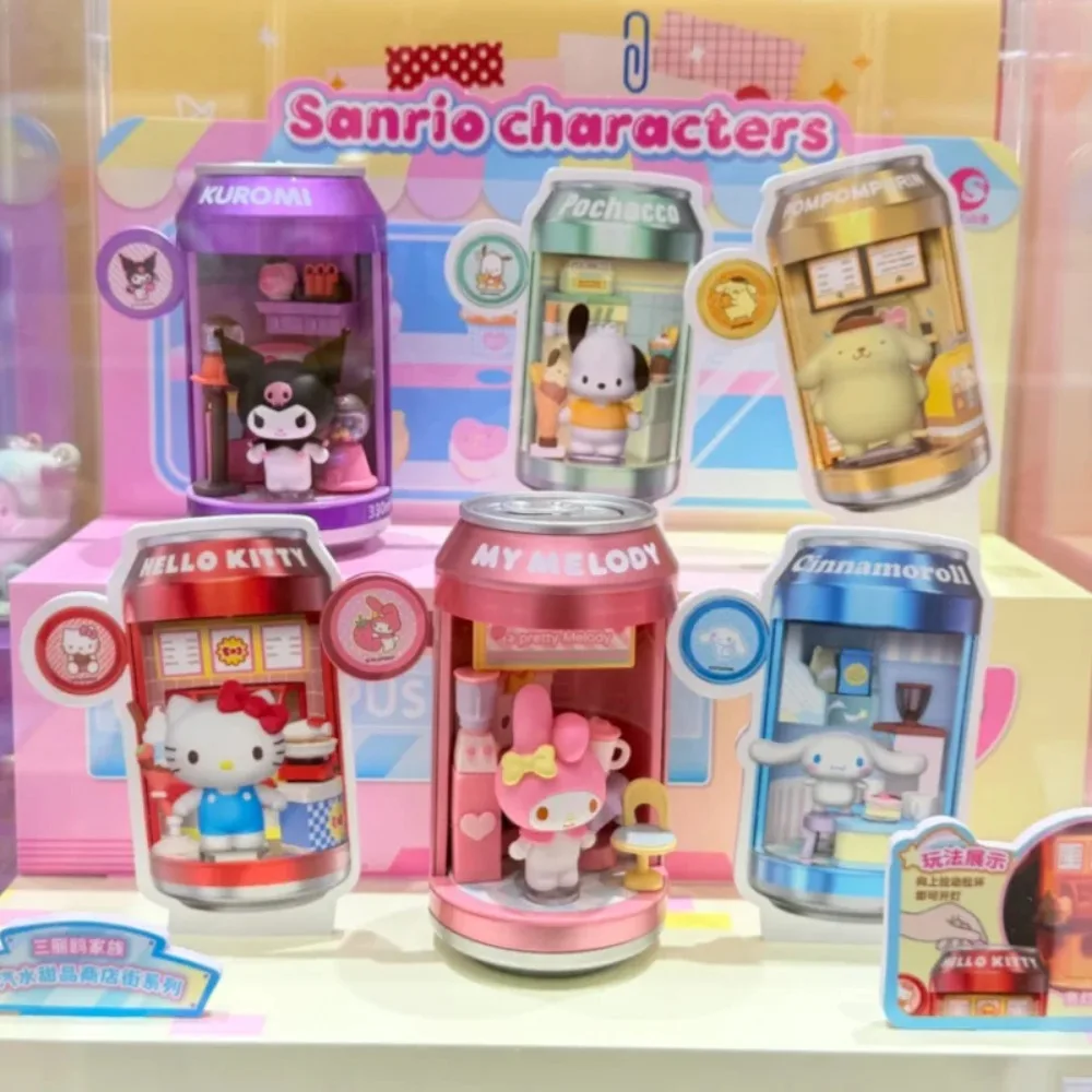 

Genuine Sanrio Cinnamoroll Blind Box Soda Can Series Collectible Figure Dessert Shop Street Decorative Ornament Desktop Display