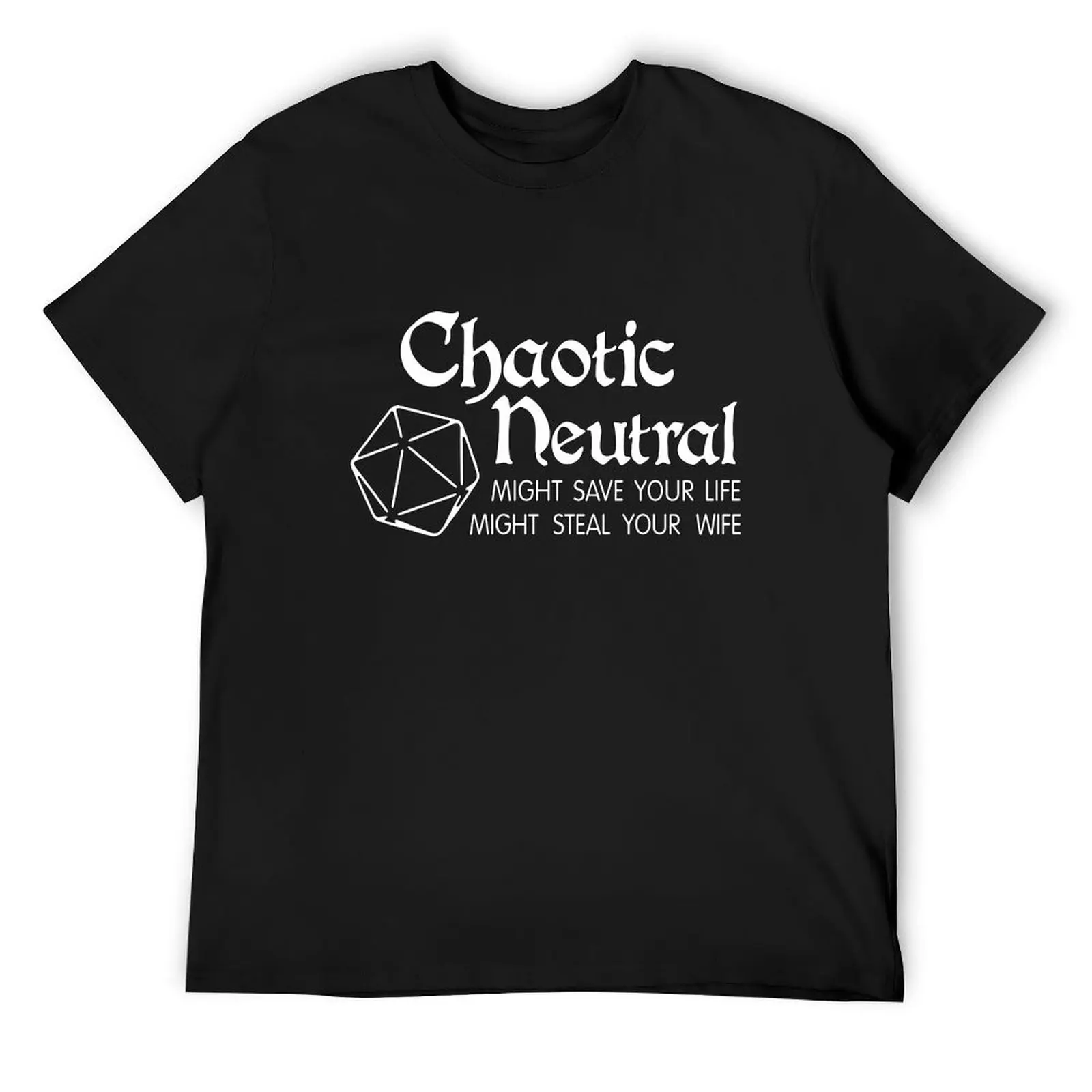 

Chaotic Neutral Might Save Your Life Might Steal Your Wife T-Shirt oversized graphic tee T-shirts man oversized mens t shirt