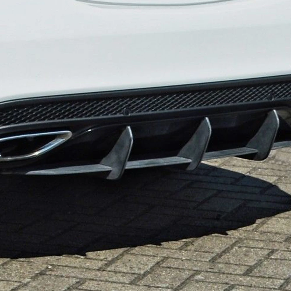 For Mercedes Benz C Class W205 4MATIC 2014-2020 Year Fin Diffuser Rear Bumper Lips Spoiler Splitter Body Kit Accessories
