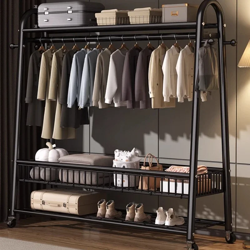 Place Saving Standing Clothes Rack Hotel Black Organizer Modern Clothes Rack Drying Balcony Porte Manteau Home Furniture