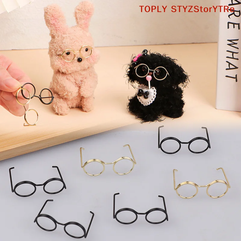 Antique-looking 10Pcs Mini Metal Doll Glasses Frame Without Lenses Suitable for Soft Doll Customizing