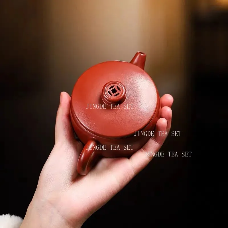 Tetera de tierra de Yixing Dahongpao, moneda Hanwa de 150ml, tetera de gran diámetro de primera clase, juego de té chino para el hogar