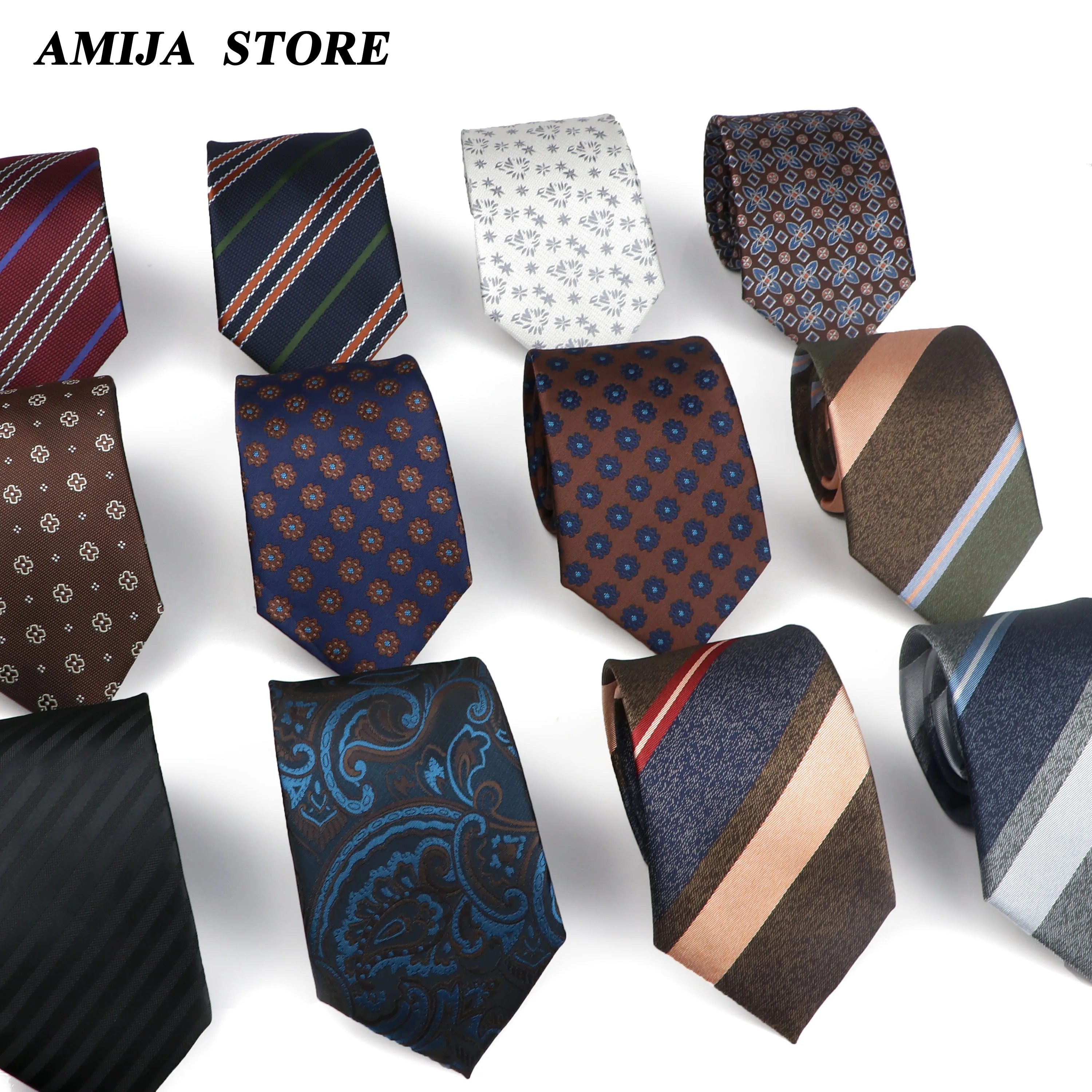 Man's Tie Newest Design Necktie Jacquard Woven Striped Tie 8cm Men Gravatas Shirt Accessories Classic Man's Office Accessories