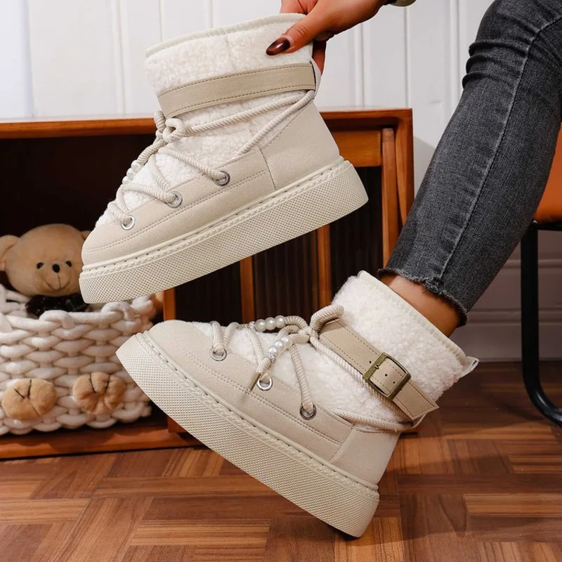 

Plus Size Snow Boots For Women 2025 Winter Boots Ladies New Style Plush Thickened Warm Thick Sole Winter Shoes For Women