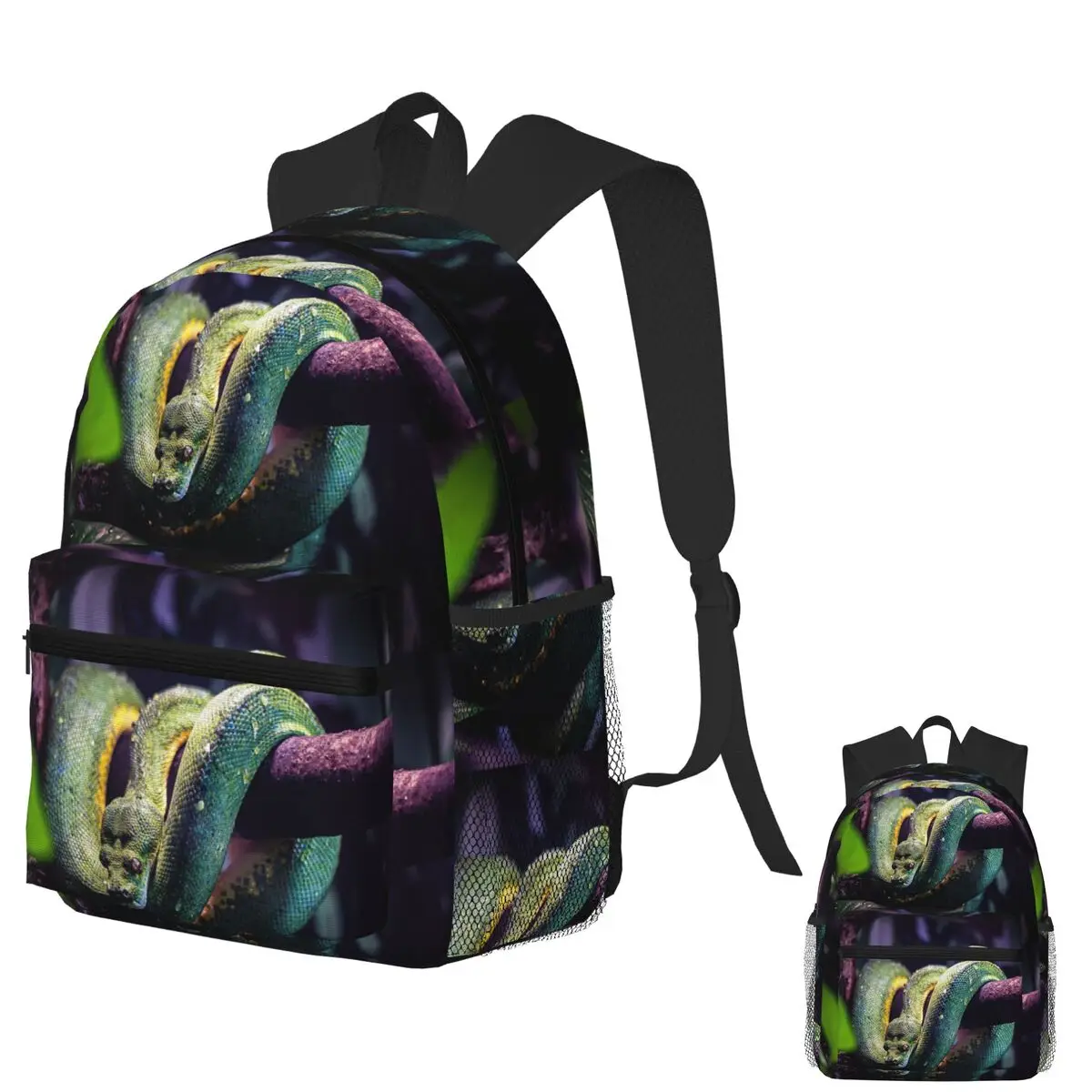 

Snake Student Backpack School Bag Hiking Travel Daypack for Men Women Bookbag Shoulder Bags