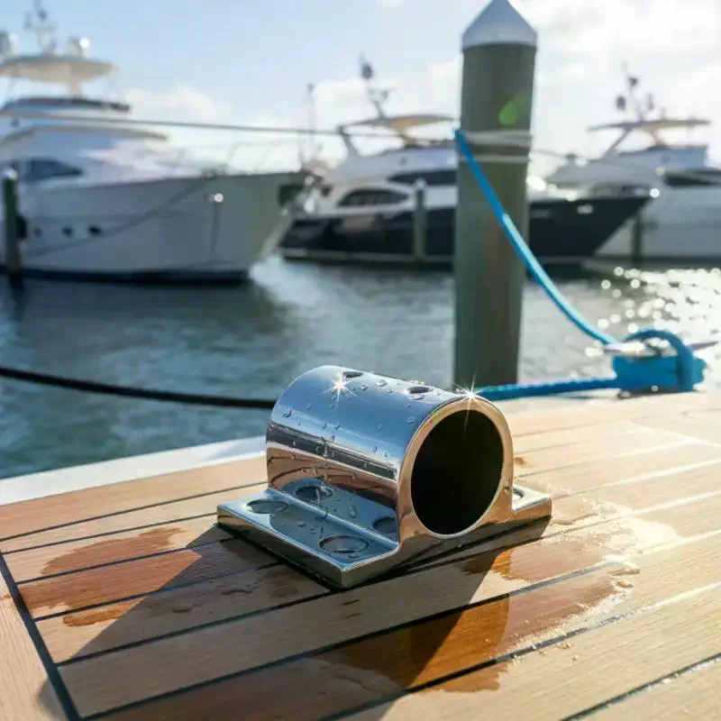 Stainless Steel Square Post Base for Boat Handrail Deck 20mm 22mm 25mm Rustproof Easy Install Tube Mounting Bracket
