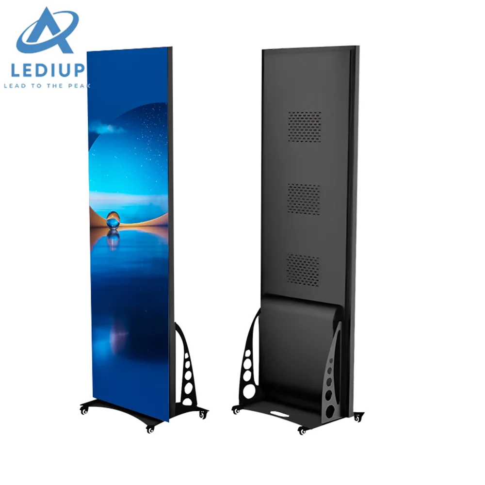 LEDIUP P1.86 P2 P2.5 P3 Portable Led Screen Super Slim Digital Advertising Player Poster Led Screen Display for Advertising