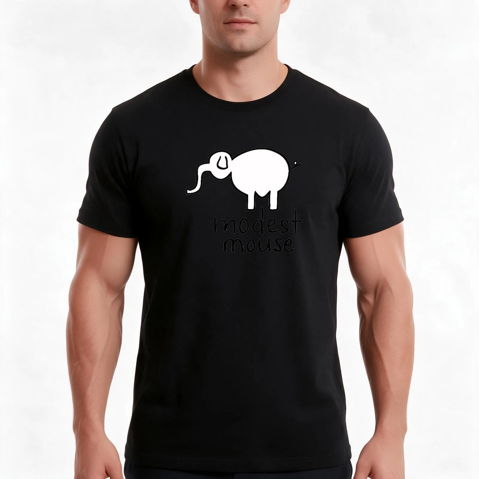 elephant mouse T-Shirt, Summer Casual Cotton Tee, Oversized Streetwear Tops, Vintage Graphic Print, Loose Fit Short Sleeve
