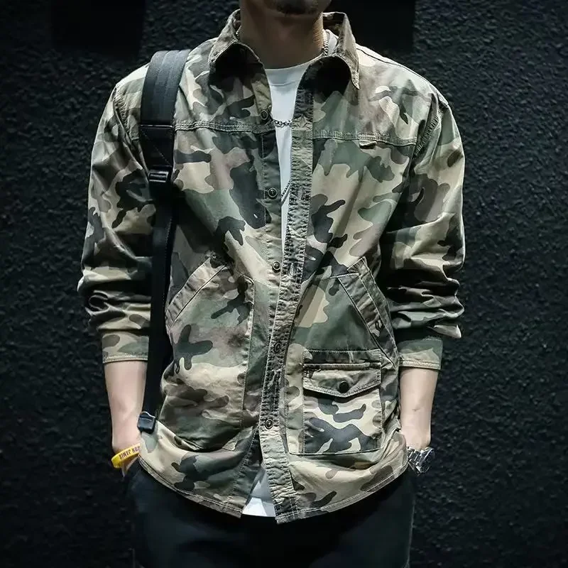 Men's Denim Jacket Cargo Camouflage Male Jean Coats Autumn Japanese New In Cheap Price Stylish Designer Casual G Lxury Menswear