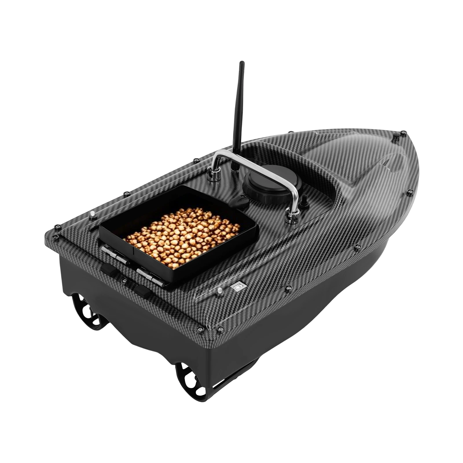 Ferngesteuertes Angelköderboot mit 500m Reichweite, 1,5kg Ladekapazität, Tragbares Köderboot mit LED-Nachtangellicht für Flüsse, Seen und flaches Wasser
