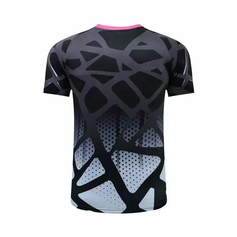 Quente! Nova roupa esportiva de secagem rápida masculina topos roupas de tênis de mesa camisetas