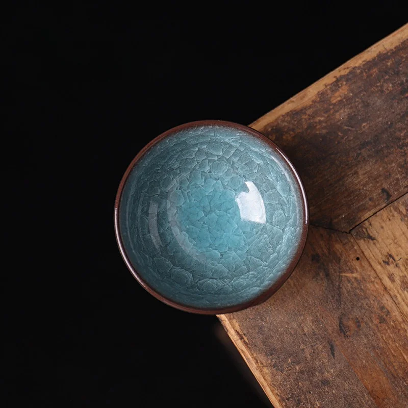 

LiuYuan Geyao Ice Cra Pattern Blue Porcelain Tea Bowl Gongfu Tea Set Owner Drinking Cup Cerc Home Use Chinese Sle