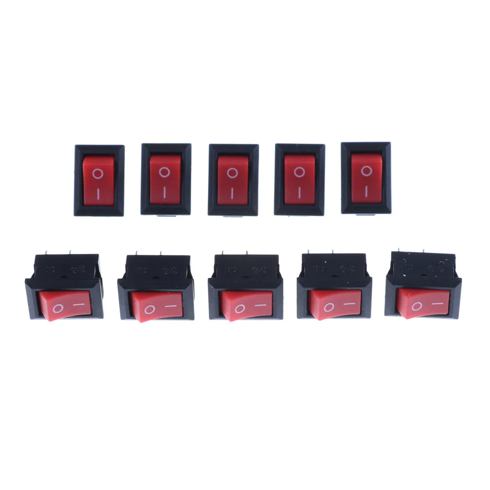 10 teile/los 3A AC 250V Rocker Schalter 2 Pin 10x15mm SPST ON/OFF Löten Terminal boot Rocker Push Button Schalter