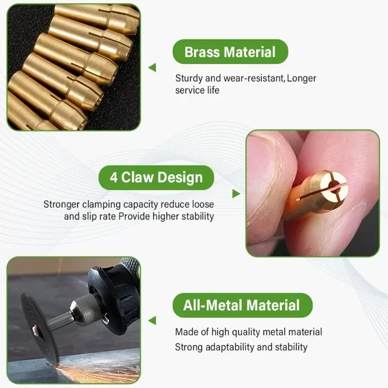 28 قطعة مثقاب الخشب للمعادن كوليت تشاك محول مجموعة دريمل 1/32 "إلى 1/8" 4486 استبدال أداة الملحقات أدوات عرقوب بدون مفتاح #3