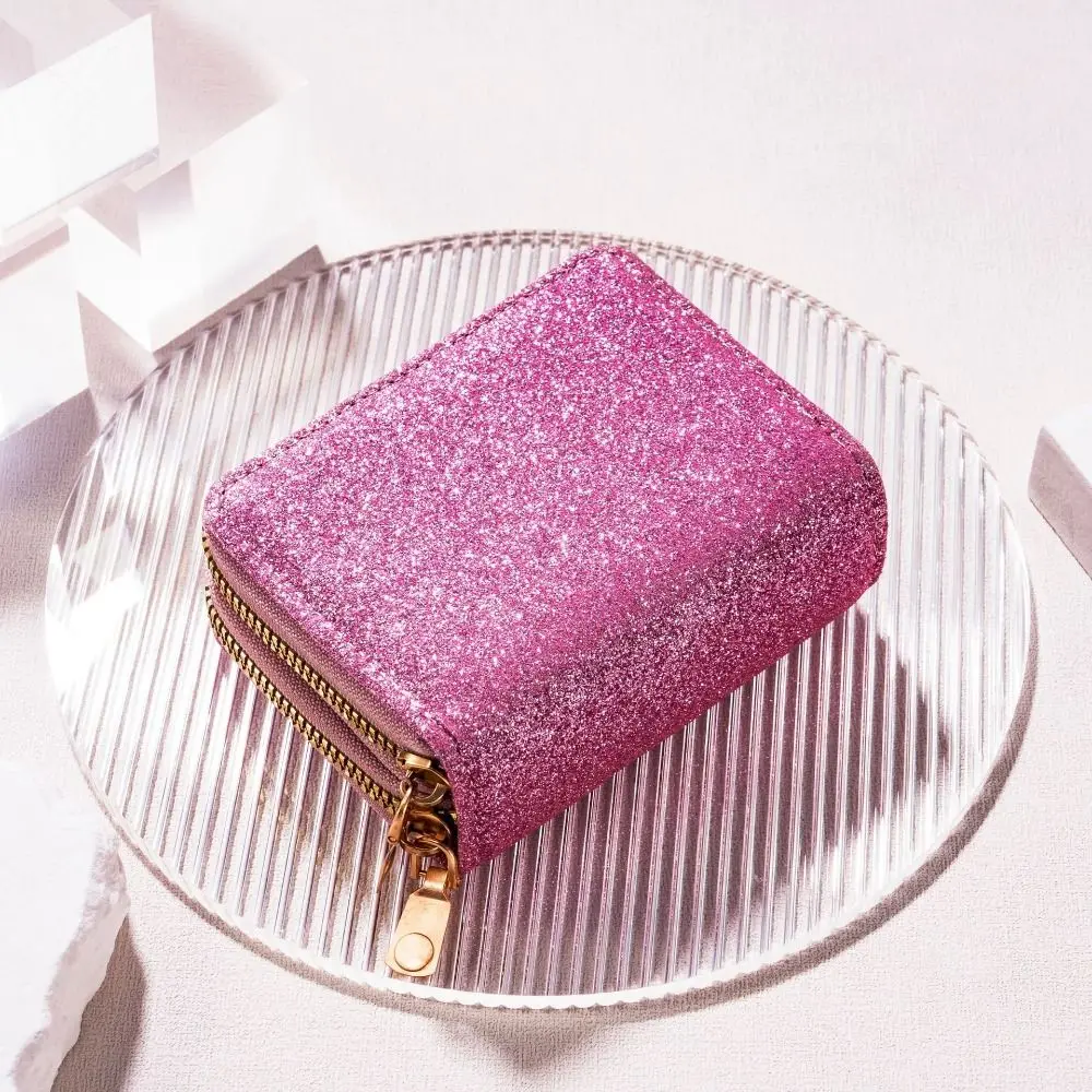

Solid Color Women Card Bag Luxury Multi-card Slot Starry Shiny Wallet ID Bank Credit Card Coin Purse Accordion Card Holder Lady